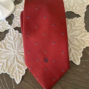 Dior Red Patterned Tie